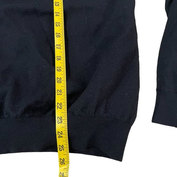 Italian Merino Wool 1/4-Zip Sweater Men's Size Small Warwick Hills Logo Black - Picture 5 of 7